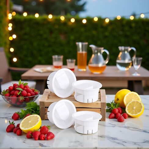 Water Pitcher Lids, 4 Pieces Glass Carafe Lids Covers Food Grade Plastic Dust Proof Splash Resistant Bottle Stoppers for Water Jug Glass Bistro Pitcher in Saudi Arabia