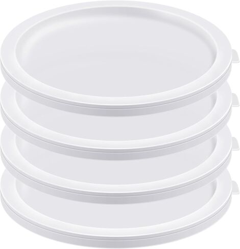 4 Pack 12 Qt Containers with Lid, 12/18/22 Qt Round Container Lids, Translucent Plastic Stackable Commercial Food Storage Lids for Restaurant Cafeteria Pantry in Kuwait