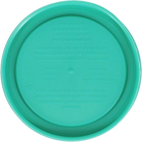 Pyrex 7202-PC 1-Cup Green Food Storage Replacement Lid (5-Pack) - Made in USA in Saudi Arabia