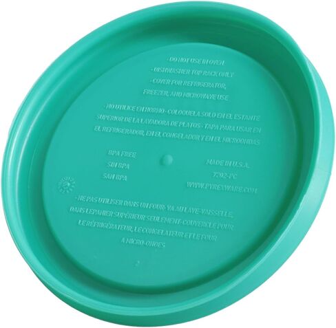 Pyrex 7202-PC 1-Cup Green Food Storage Replacement Lid (5-Pack) - Made in USA in Saudi Arabia