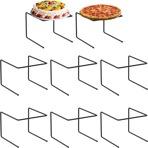 woiron 8 Pcs Pizza Table Stand Holder,Pizza Display Stands,Pizza Pan Riser Food Platter Tray and Display Rack, for Home, Restaurant, Party in Kuwait