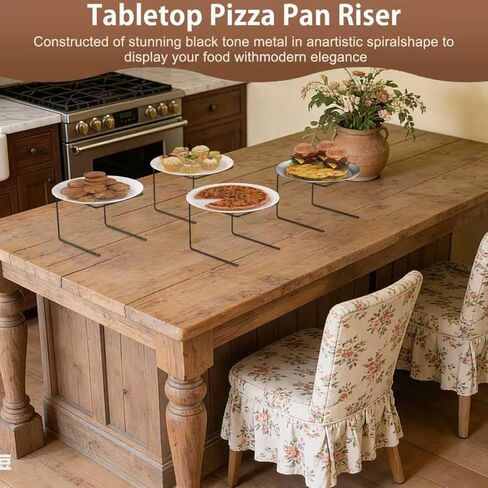 woiron 8 Pcs Pizza Table Stand Holder,Pizza Display Stands,Pizza Pan Riser Food Platter Tray and Display Rack, for Home, Restaurant, Party in Kuwait
