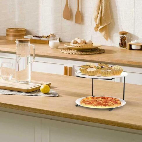 woiron 8 Pcs Pizza Table Stand Holder,Pizza Display Stands,Pizza Pan Riser Food Platter Tray and Display Rack, for Home, Restaurant, Party in Kuwait