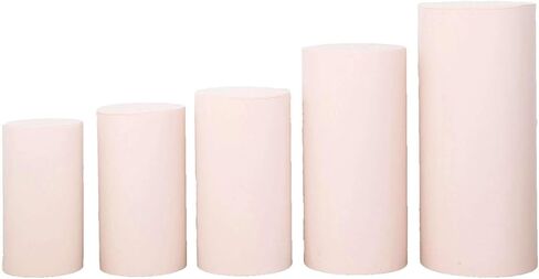 Efavormart Set of 5 | Blush Spandex Cylinder Plinth Display Box Stand Covers, Stretchable Pedestal Pillar Prop Covers - 160 GSM in Saudi Arabia