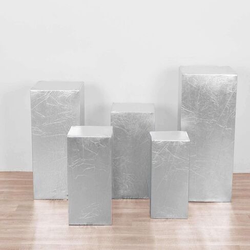 Efavormart Set of 5 | Blush Spandex Cylinder Plinth Display Box Stand Covers, Stretchable Pedestal Pillar Prop Covers - 160 GSM in Saudi Arabia