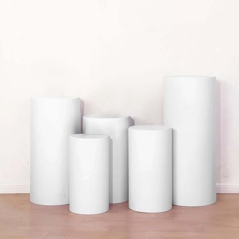 Efavormart Set of 5 | Blush Spandex Cylinder Plinth Display Box Stand Covers, Stretchable Pedestal Pillar Prop Covers - 160 GSM in Saudi Arabia
