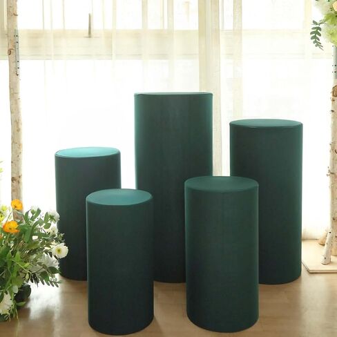 Efavormart Set of 5 | Blush Spandex Cylinder Plinth Display Box Stand Covers, Stretchable Pedestal Pillar Prop Covers - 160 GSM in Saudi Arabia