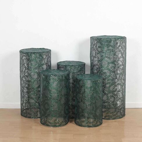 Efavormart Set of 5 | Blush Spandex Cylinder Plinth Display Box Stand Covers, Stretchable Pedestal Pillar Prop Covers - 160 GSM in Saudi Arabia