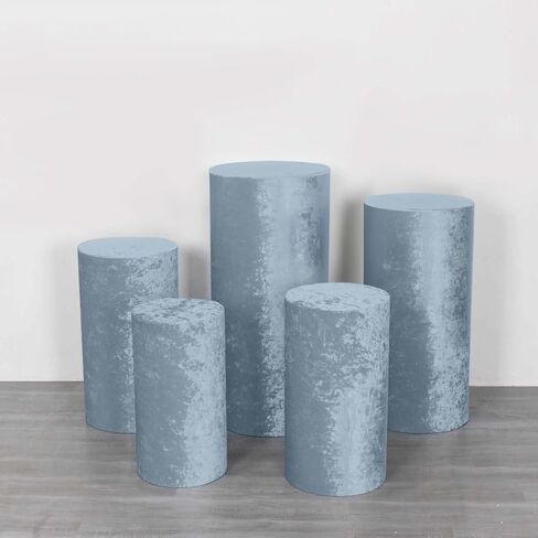 Efavormart Set of 5 | Blush Spandex Cylinder Plinth Display Box Stand Covers, Stretchable Pedestal Pillar Prop Covers - 160 GSM in Saudi Arabia