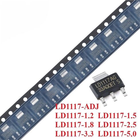 LD1117 LD1117AG 1.2V/1.5V/1.8V/2.5V/3.3V/5.0V 1A LD1117-1.2 LD1117-ADJ Regulator LDO Chip 10Pcs(LD1117-1.8) in Kuwait