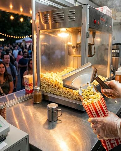 Popcorn Scoop Set with Salt Shaker & 10 Popcorn Bags, Stainless Steel Popcorn Scooper for Popcorn Machine Supplies, Popcorn Accessories Kit for Home Theater & Parties in Saudi Arabia