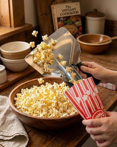 Popcorn Scoop Set with Salt Shaker & 10 Popcorn Bags, Stainless Steel Popcorn Scooper for Popcorn Machine Supplies, Popcorn Accessories Kit for Home Theater & Parties in Saudi Arabia