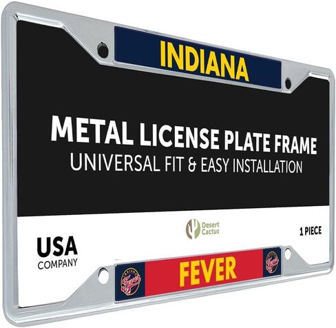 Desert Cactus Indiana Fever Car Accessories WNBA Basketball Team Metal License Plate Frame and Tag Holder for Front or Rear of Car (Team Name Frame) in Saudi Arabia