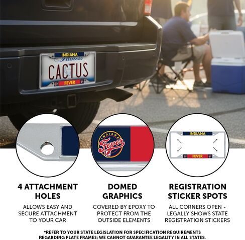 Desert Cactus Indiana Fever Car Accessories WNBA Basketball Team Metal License Plate Frame and Tag Holder for Front or Rear of Car (Team Name Frame) in Saudi Arabia