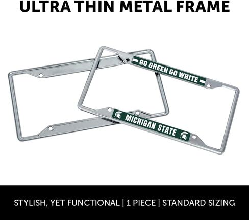 Desert Cactus Michigan State University License Plate Frame Spartans MSU Holder for Front or Back of Car Metal Car Tag Holder Officially Licensed (Slogan 2) in Saudi Arabia