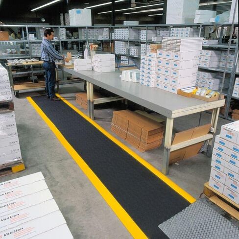 American Floormats Deluxe ComfortFoam 3/8 inch Thickness Grey 2' x 12' Anti-Fatigue Mat in Kuwait