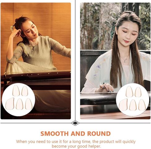 5pcs Large Guzheng Finger Picks Orange Tips Guzheng Accessories for String Protection and Practice for Adult Players in Kuwait