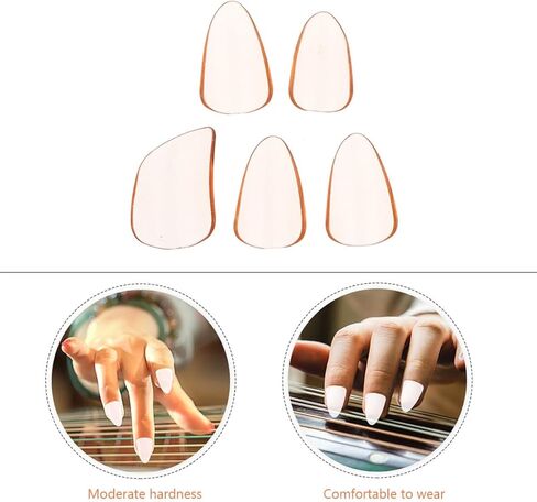 5pcs Large Guzheng Finger Picks Orange Tips Guzheng Accessories for String Protection and Practice for Adult Players in Kuwait