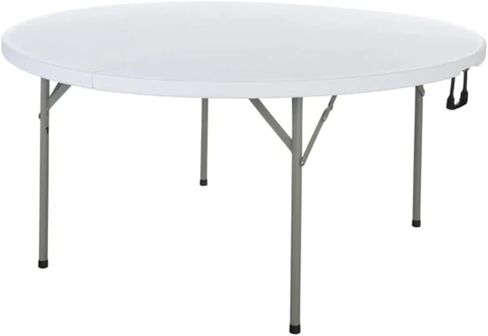 PRO&Family 60 Inches Round Tables for Parties Perfect for Church 60 in Round Table Easy Bi-Folding Table Round Banquet Tables Granite Outdoor Table Heavy Duty Round Table White Table Bi-Folding in Kuwait