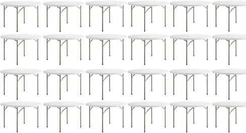 Pack 25! 4' Folding Table Round Folding Table 48 Inch Kitchen Table Foldable Table Folding Desk Folding Card Tables For Adults Round Card Table 4 Foot Folding Tables Portable Bar Table For Party in Kuwait
