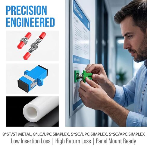 طقم قارنات الألياف مع حافظة صلبة، قارنات معدنية ST/ST، LC UPC، SC UPC/SC APC محولات الألياف الضوئية البسيطة، طقم اقتران موصل الألياف لـ Te Sting، تركيب شبكة الصيانة in Kuwait