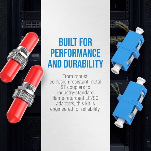 طقم قارنات الألياف مع حافظة صلبة، قارنات معدنية ST/ST، LC UPC، SC UPC/SC APC محولات الألياف الضوئية البسيطة، طقم اقتران موصل الألياف لـ Te Sting، تركيب شبكة الصيانة in Kuwait
