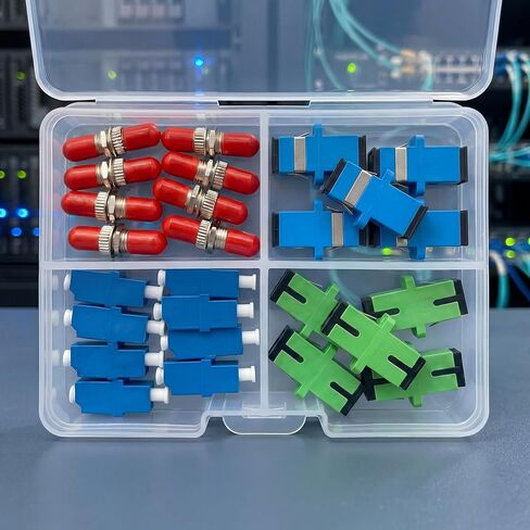 طقم قارنات الألياف مع حافظة صلبة، قارنات معدنية ST/ST، LC UPC، SC UPC/SC APC محولات الألياف الضوئية البسيطة، طقم اقتران موصل الألياف لـ Te Sting، تركيب شبكة الصيانة in Kuwait