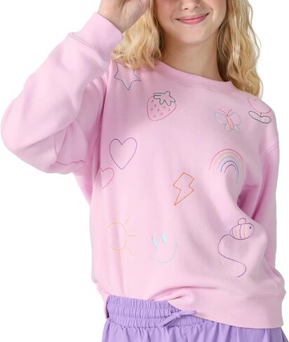 IScream Big Girls أنعم نفخة نفخة الصوف Crewneck متعة الجرافيك - مجموعة مطبوعات جميلة in Saudi Arabia