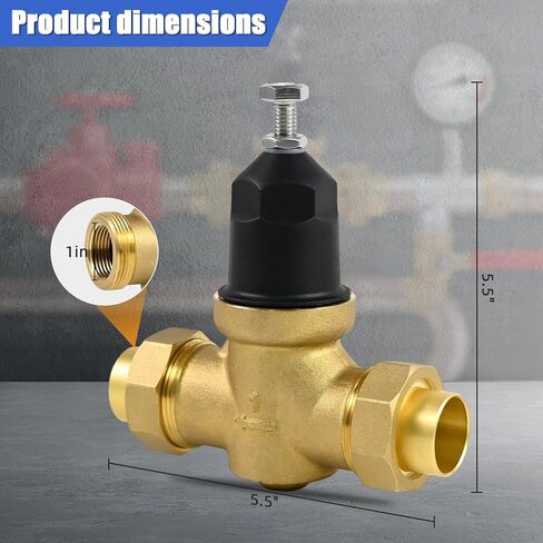 صمام تخفيض ضغط المياه 1 بوصة NR3XLDU، 1 بوصة NR3XL مع وصلة FNPT مزدوجة الاتحاد، للاستخدام المنزلي والتجاري، منظم للاستخدام المنزلي، مصفاة مدمجة، 1-NR3XLDU قابلة للتعديل 15-75 رطل لكل بوصة مربعة in Kuwait