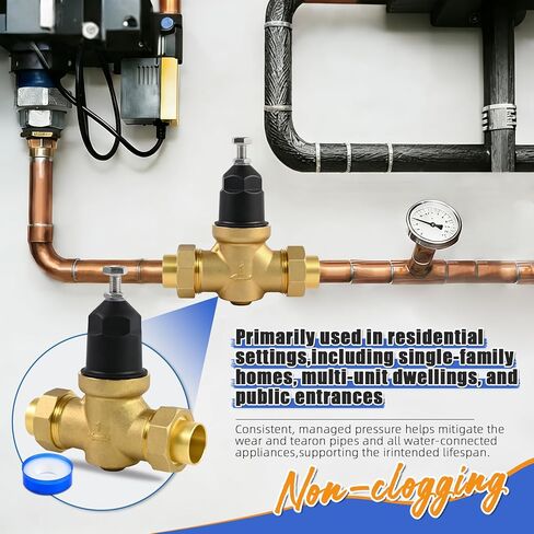 صمام تخفيض ضغط المياه 1 بوصة NR3XLDU، 1 بوصة NR3XL مع وصلة FNPT مزدوجة الاتحاد، للاستخدام المنزلي والتجاري، منظم للاستخدام المنزلي، مصفاة مدمجة، 1-NR3XLDU قابلة للتعديل 15-75 رطل لكل بوصة مربعة in Kuwait