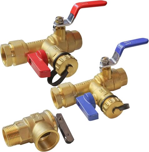 Xiny Tool 3/4 بوصة IPS عازل سخان مياه بدون خزان خدمة مجموعة صمامات مع صمام تخفيف الضغط، نحاس نظيف in Kuwait