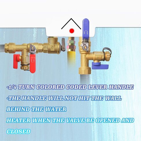 Xiny Tool 3/4 بوصة IPS عازل سخان مياه بدون خزان خدمة مجموعة صمامات مع صمام تخفيف الضغط، نحاس نظيف in Kuwait