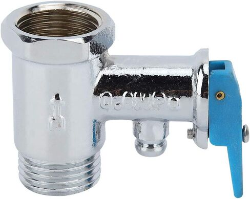 0.8Mpa G1/2" Electric Water Heater Valve,Thickening Durable Brass Pressure Relief Check Valve with Blue Handle 2.2In in Kuwait