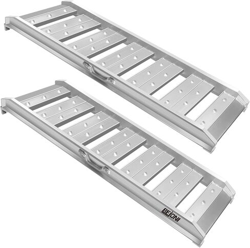 BEJONI 85 "L Tri-Fold Snowmobile Ramp ، منحدرات تحميل الألمنيوم في جميع أنحاء الواسعة ، 1600 رطل ، منحدر ATV شاقًا لشاحنة بيك آب ، مقطورة ، UTVs ، جزازات الحديقة ، جرارات الحديقة ، الدراجات النارية ، الدراجات الأوساخ in Kuwait