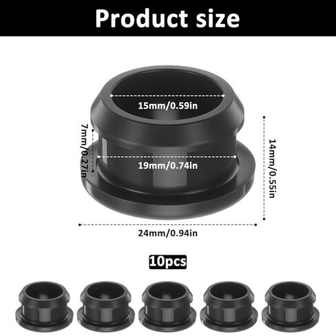 Rubber Grommets 10 PCS 3/4″ Drill Hole, 5/8″ ID Silicone Rubber Top Hat Grommets Waterproof for Wiring Automotive Firewall Hole Plug Wire Cable Protector Gasket for Tubing in Hydroponic Irrigation in Kuwait
