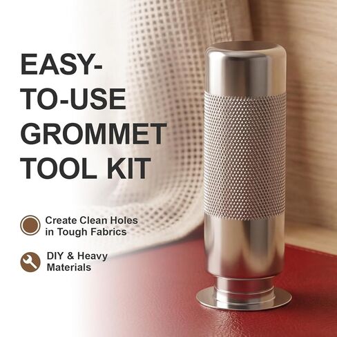 1 Inch Grommet Tool Kit – Upgraded Heavy Duty Razor Sharp Punch Cuts Clean in One Strike, No Dull Impact, Pro Grommet Setter, Includes 20 Copper Grommets, for DIY, Leather & Tarps in Kuwait