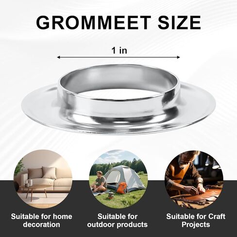 1 Inch Grommet Tool Kit – Upgraded Heavy Duty Razor Sharp Punch Cuts Clean in One Strike, No Dull Impact, Pro Grommet Setter, Includes 20 Copper Grommets, for DIY, Leather & Tarps in Kuwait