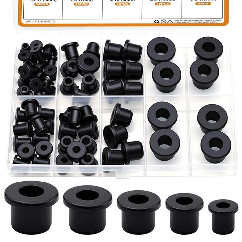 mankk 65PCS Top Hat Rubber Grommets Kit 5 Size (13/16" 1/4" 5/16" 3/8" 1/2") Drill Hole Firewall Silicone Plug T-Type Hole Grommet for Protecting Cable Wire in Saudi Arabia