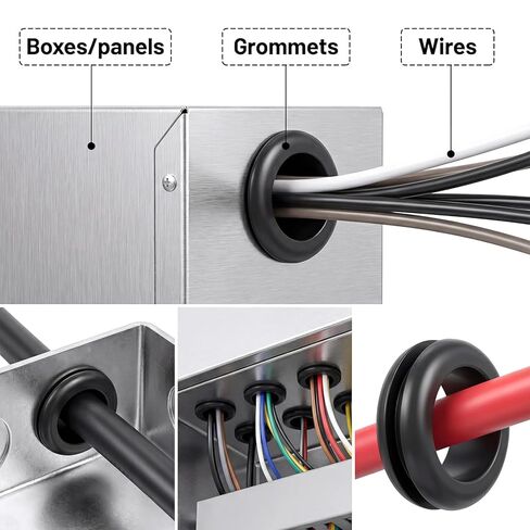 4 Pcs 1.5" Rubber Grommet for Wiring 1.5 Grommet Rubber for Drill Hole Plugs Wires Cables Hoses Cords Protection Metal Electric Box in Saudi Arabia