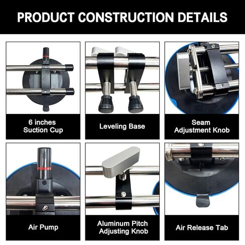 Manual Vacuum Countertop Leveling System - 3s Quick-Suction Technology & 4 Adjustable Knobs for Seamless Granite/Quartz/Marble Alignment | Heavy-Duty Clamping Force, No Slip Grip【2 Pack】 in Saudi Arabia
