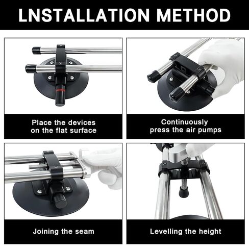 Manual Vacuum Countertop Leveling System - 3s Quick-Suction Technology & 4 Adjustable Knobs for Seamless Granite/Quartz/Marble Alignment | Heavy-Duty Clamping Force, No Slip Grip【2 Pack】 in Saudi Arabia