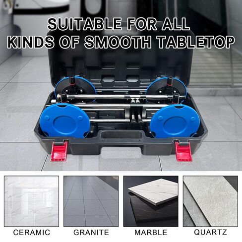 Manual Vacuum Countertop Leveling System - 3s Quick-Suction Technology & 4 Adjustable Knobs for Seamless Granite/Quartz/Marble Alignment | Heavy-Duty Clamping Force, No Slip Grip【2 Pack】 in Saudi Arabia