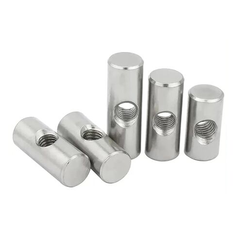 Barrel Bolts, M4 M5 M6 Cylindrical Pin Stainless Steel Dowel Cross Hole Hammer Embedded Nut(OD6 M4x25(5PCS)) in Kuwait