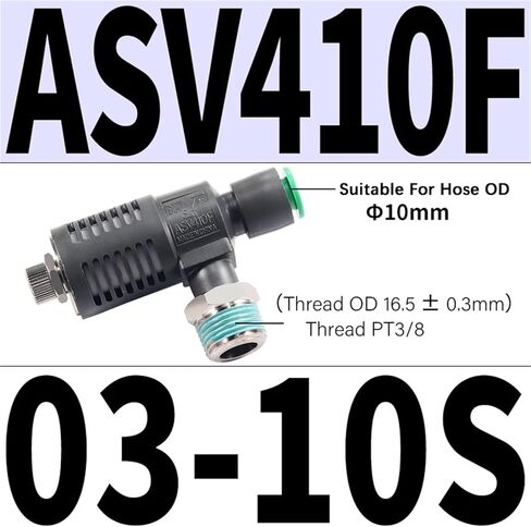 1 قطعة ASV120F ASV220F ASV310F ASV120F-M3-04 ASV220F-M5-04/06 سرعة العادم تحكم خنق صمام الهواء تركيب هوائي (ASV410F-03-10S) in Saudi Arabia