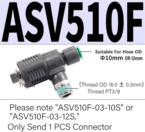 1pcs ASV120F ASV220F ASV310F ASV120F-M3-04 ASV220F-M5-04/06 Quick Speed Exhaust Controller Throttle Valve Air Pneumatic Fitting(ASV510F-03-10S OR12S) in Saudi Arabia