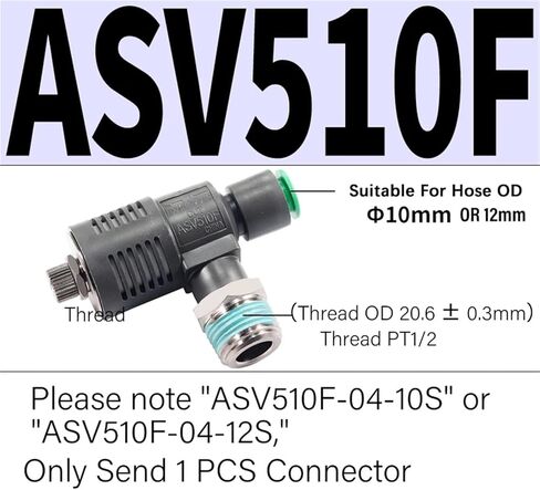 1 قطعة ASV120F ASV220F ASV310F ASV120F-M3-04 ASV220F-M5-04/06 سرعة العادم تحكم خنق صمام الهواء تركيب هوائي (ASV510F-04-10S OR12S) in Saudi Arabia