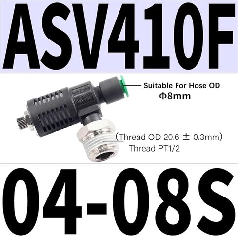 1pcs ASV120F ASV220F ASV310F ASV120F-M3-04 ASV220F-M5-04/06 Quick Speed Exhaust Controller Throttle Valve Air Pneumatic Fitting(ASV410F-04-08S) in Saudi Arabia