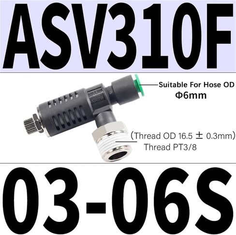 1pcs ASV120F ASV220F ASV310F ASV120F-M3-04 ASV220F-M5-04/06 Quick Speed Exhaust Controller Throttle Valve Air Pneumatic Fitting(ASV310F-03-06S) in Saudi Arabia