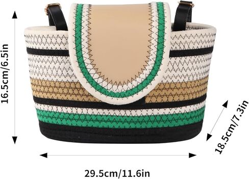 Bike Basket Fits Front Cargo for Women and Men,Cotton Rope Bike Basket Adjustable Leather Strap Bike AccessoriesFits Most Bikes, Beach Cruisers, Stationary Bikes, Ebikes, Road Bikes in Saudi Arabia