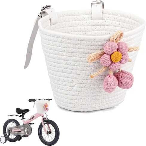 Knitting Colorful Kids Bicycle Basket, Handlebars Mount Bike Basket for Boys and Girls, Easy Install Front Bike Basket for Children's Bicycle, Tricycle in Saudi Arabia